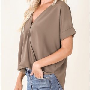 Cropped Mocha Blouse